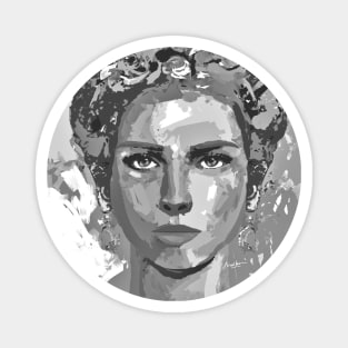 Frida Black and White Magnet